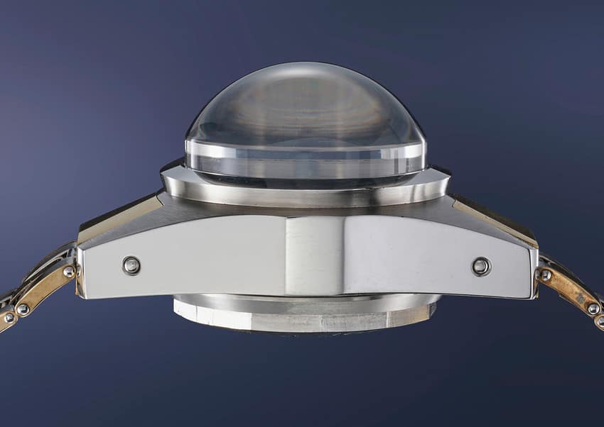 A side view of the watch that sold at the Phillips Geneva Watch auction in 2021. Image courtesy of Phillips
