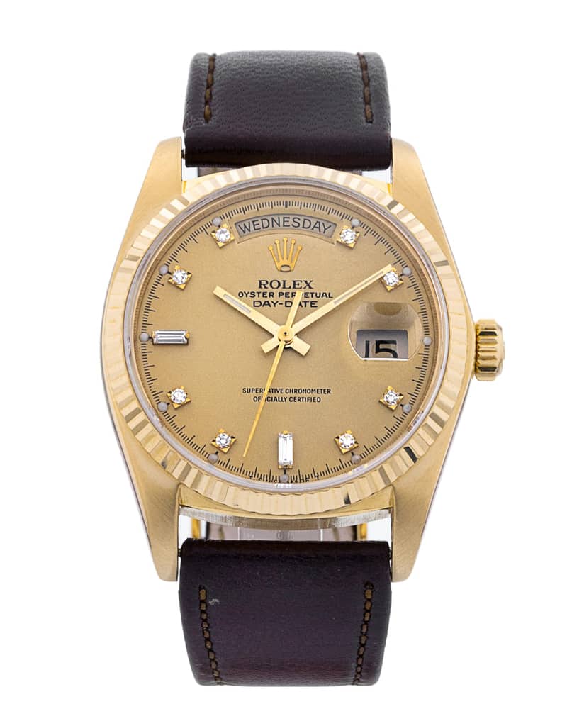Rolex Day-Date 18038, Champagne dial, 36mm Yellow Gold