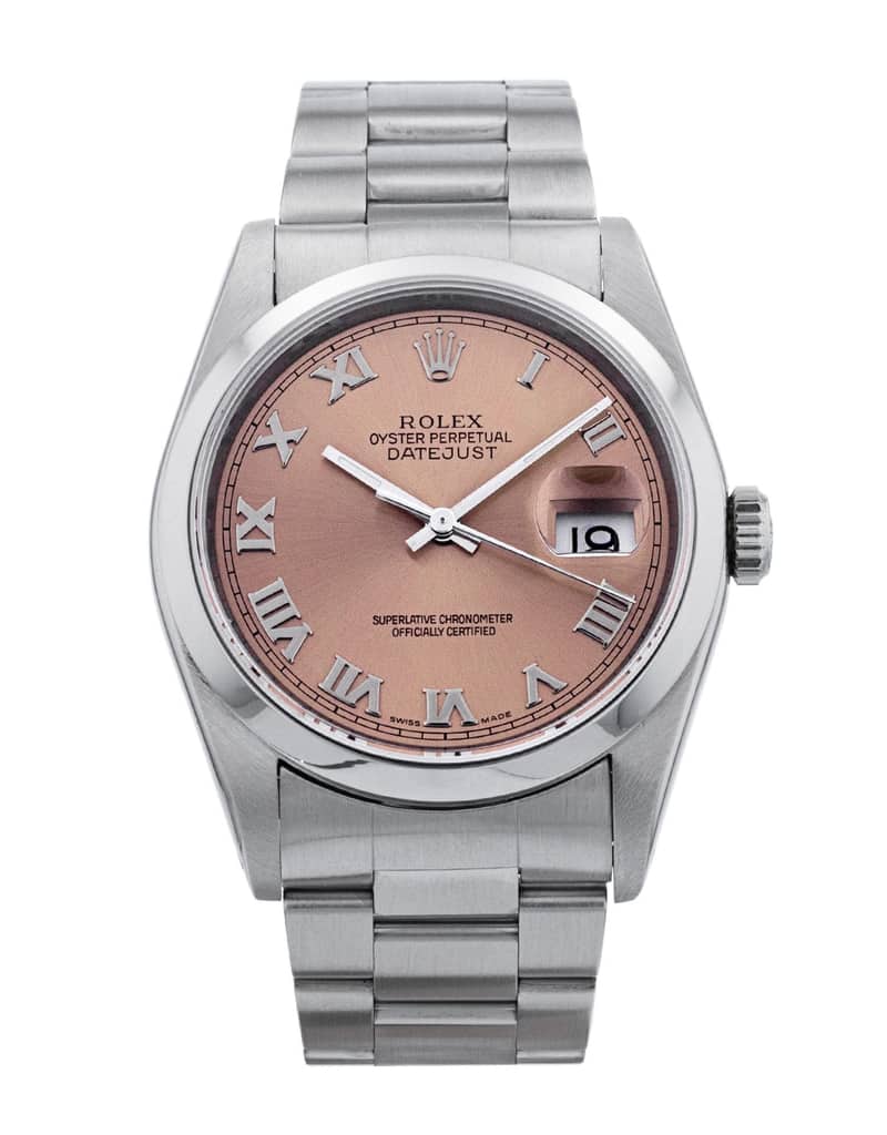 Rolex Datejust 16200, Pink dial, 36mm Oystersteel