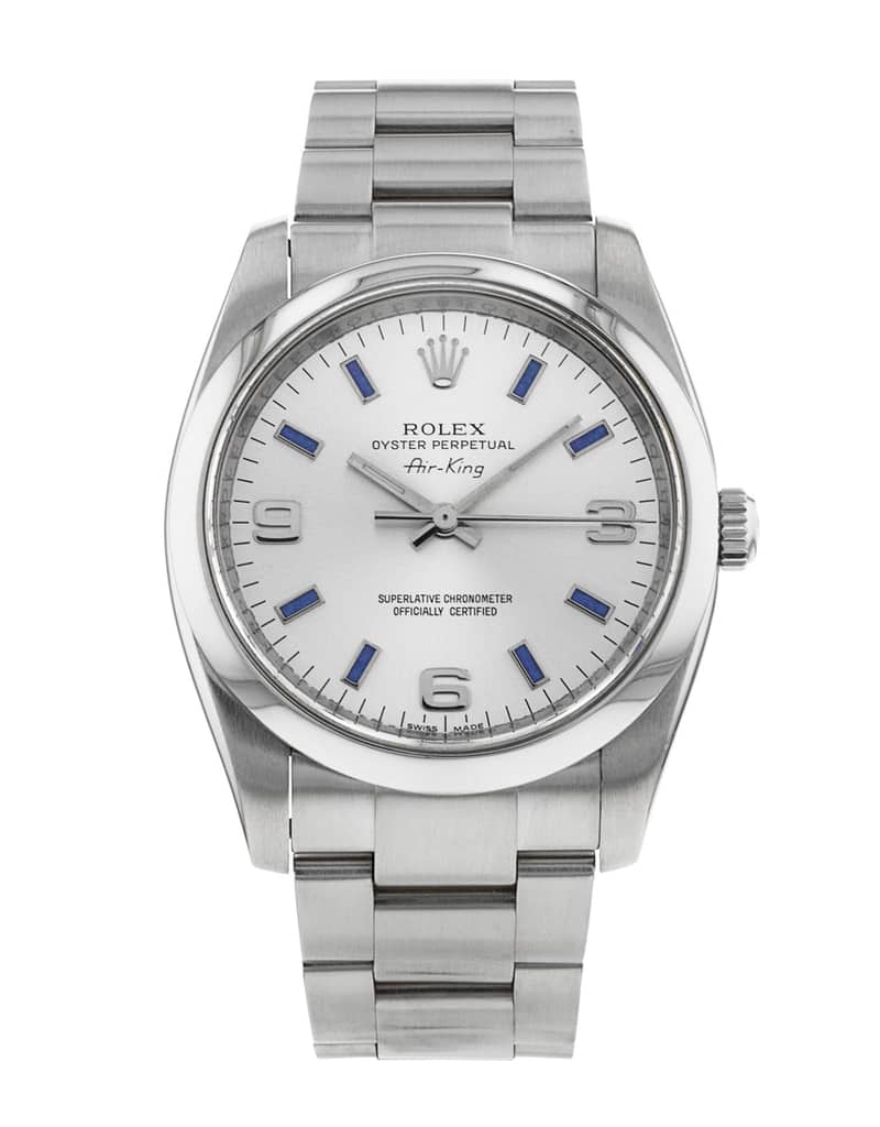 Rolex Air-King 114200, Silver dial, 34mm Oystersteel