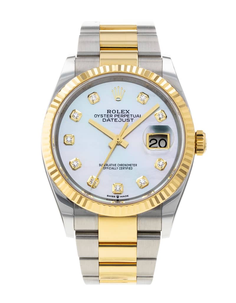 Rolex Datejust 126233, Mother-of-Pearl dial, 36mm Steel & Yellow Gold