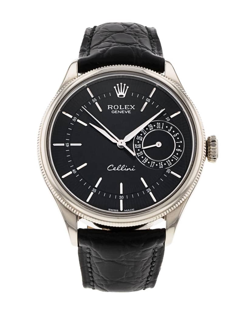 Rolex Cellini 50519, Black dial, 39mm White Gold