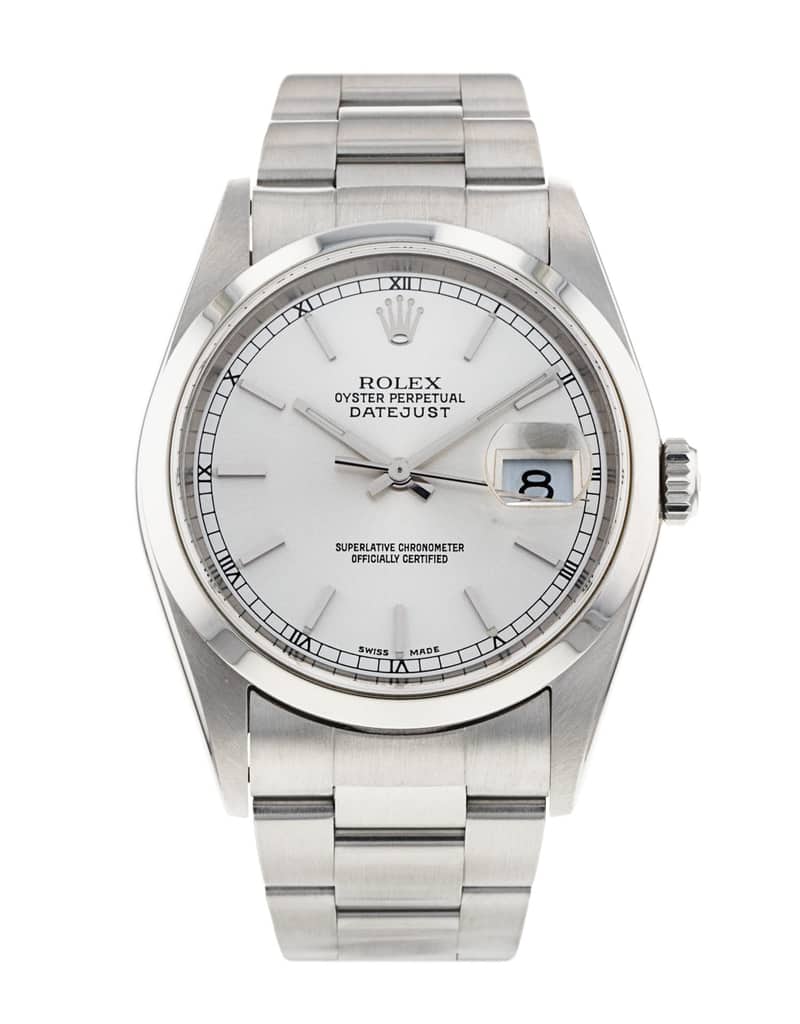 Rolex Datejust 16200, Silver dial, 36mm Oystersteel