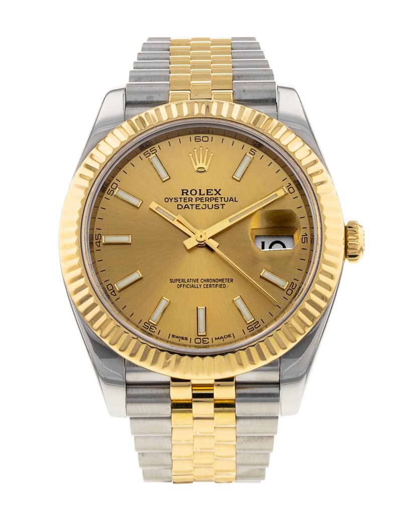 Rolex Datejust 126333, Champagne dial, 41mm Steel & Yellow Gold