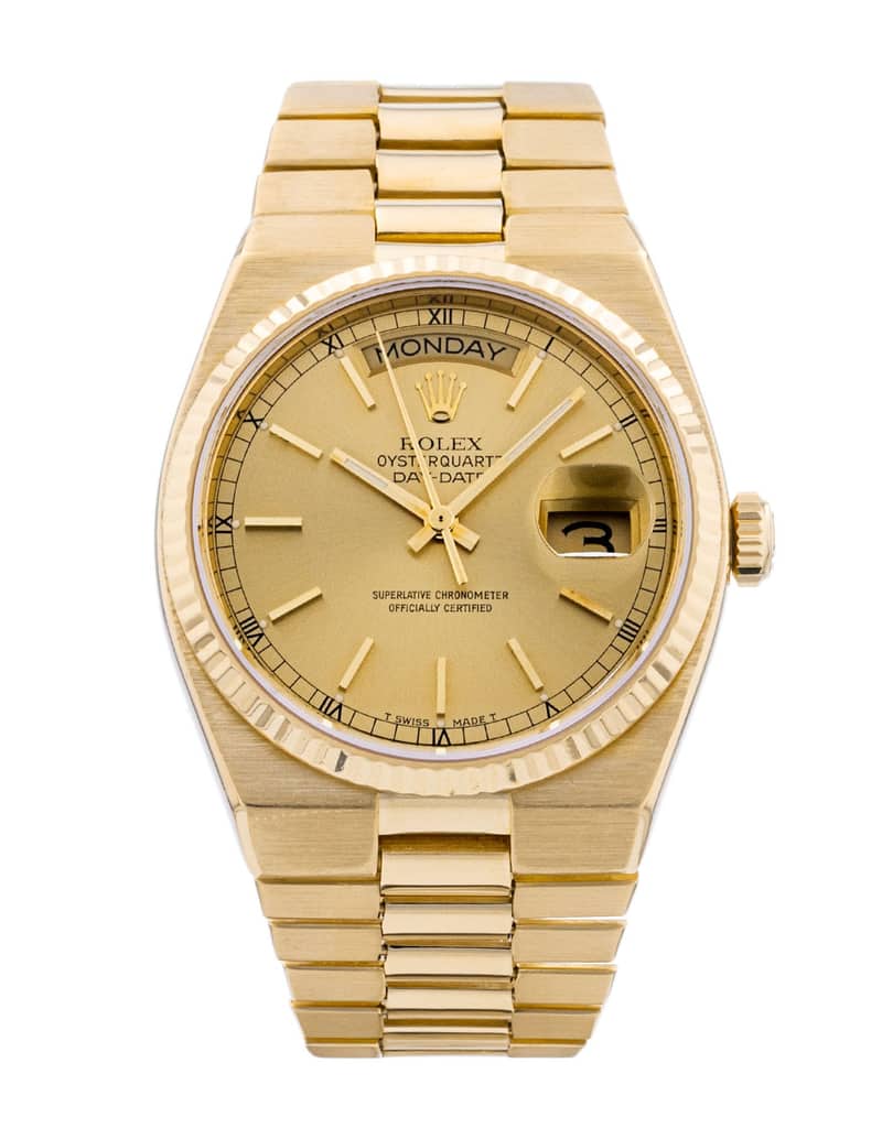 Rolex Day-Date 19018, Champagne dial, 36mm Yellow Gold