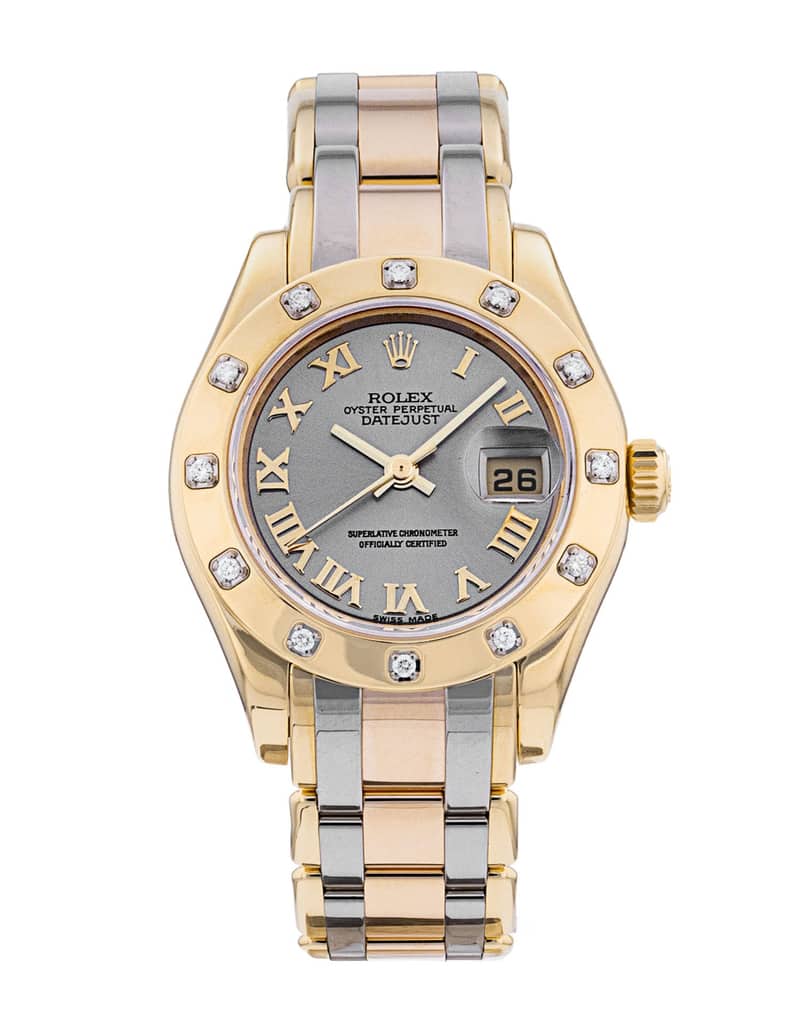 Rolex Pearlmaster 80318, Slate dial, 29mm Yellow Gold