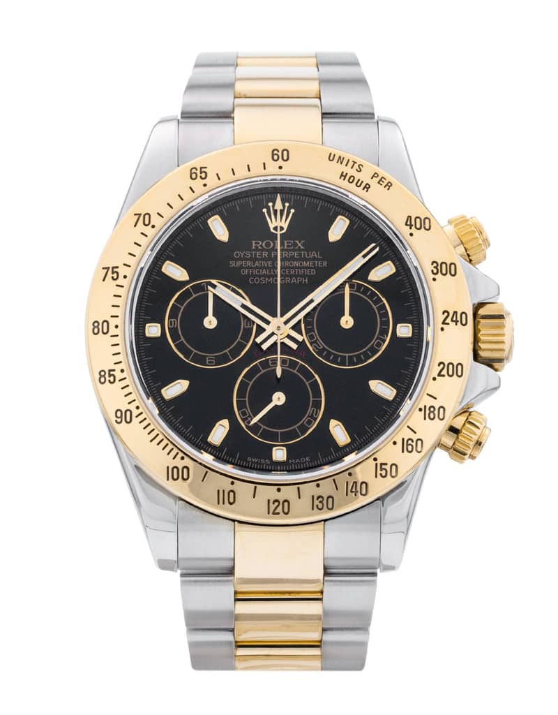 Rolex Cosmograph Daytona 116523, Black dial, 40mm Steel & Yellow Gold