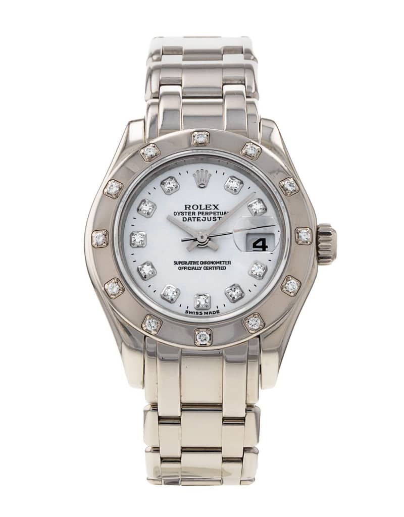 Rolex Pearlmaster 80319, White dial, 29mm White Gold