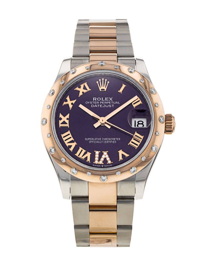 Rolex Lady-Datejust 278341 RBR, Purple dial, 31mm Steel & Everose Gold