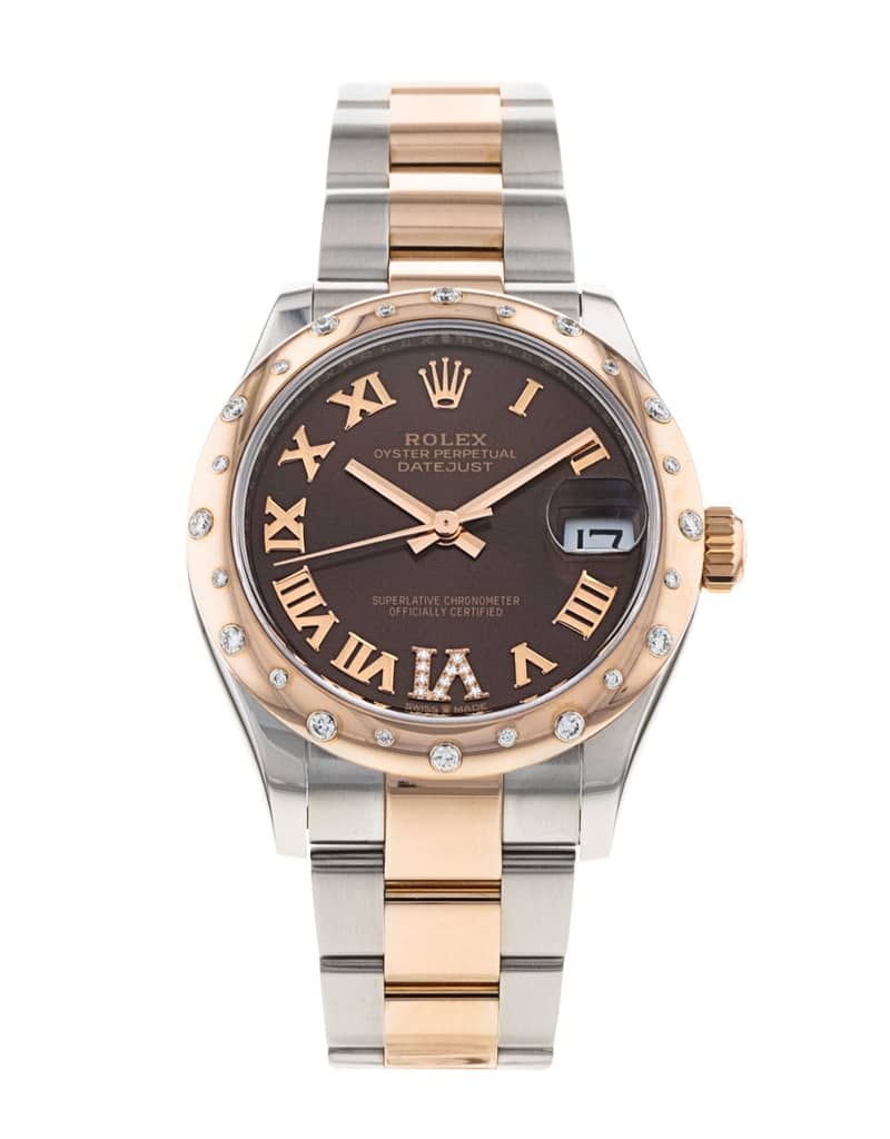 Rolex Lady-Datejust 278341 RBR, Brown dial, 31mm Steel & Everose Gold