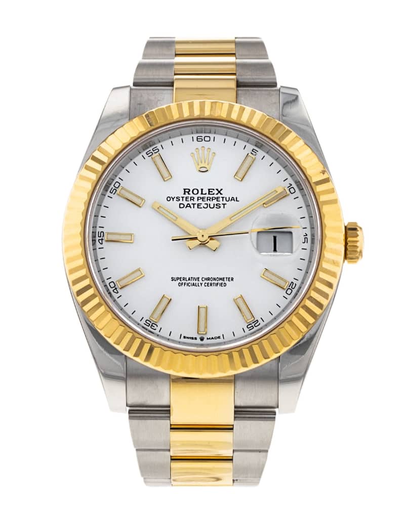 Rolex Datejust 126333, White dial, 41mm Steel & Yellow Gold