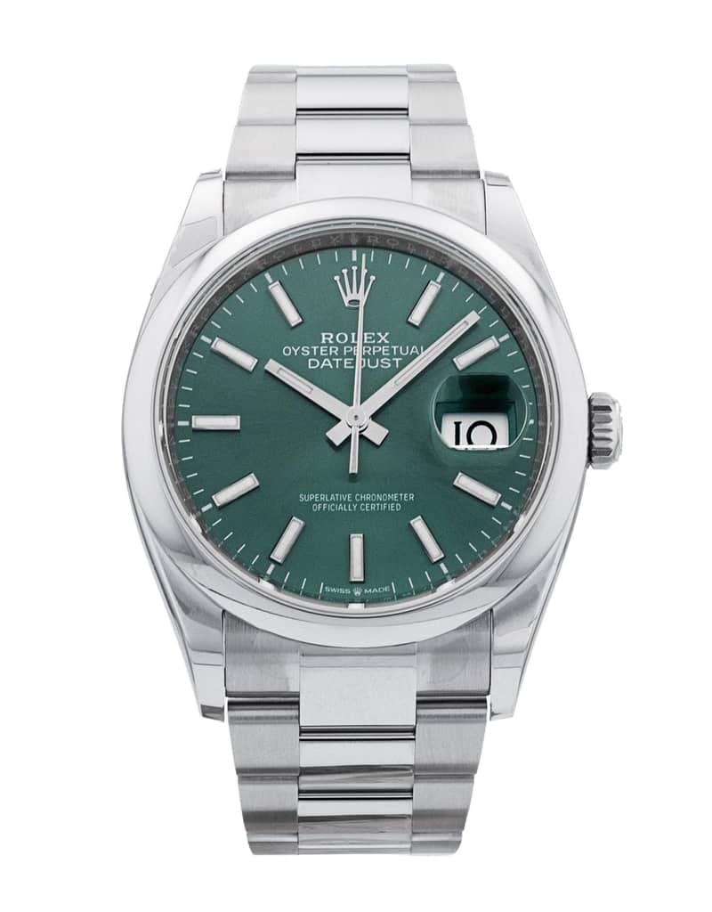 Rolex Datejust 126200, Green dial, 36mm Oystersteel