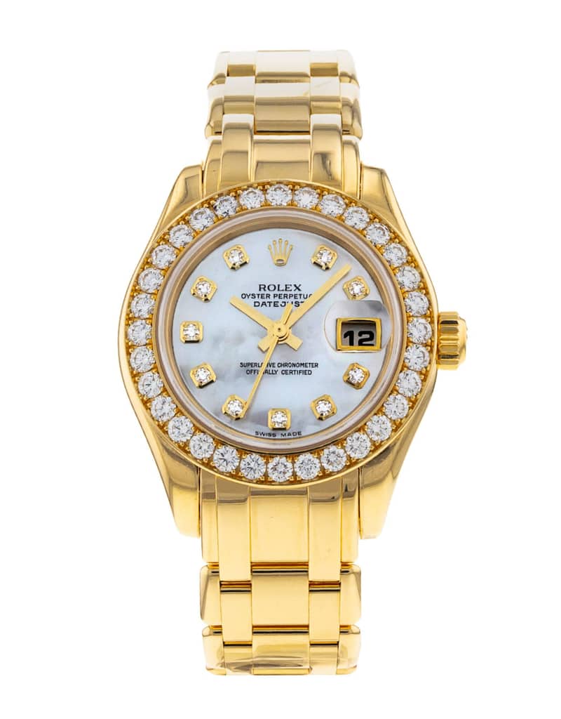 Rolex Pearlmaster 80298, Mother-of-Pearl dial, 29mm Yellow Gold
