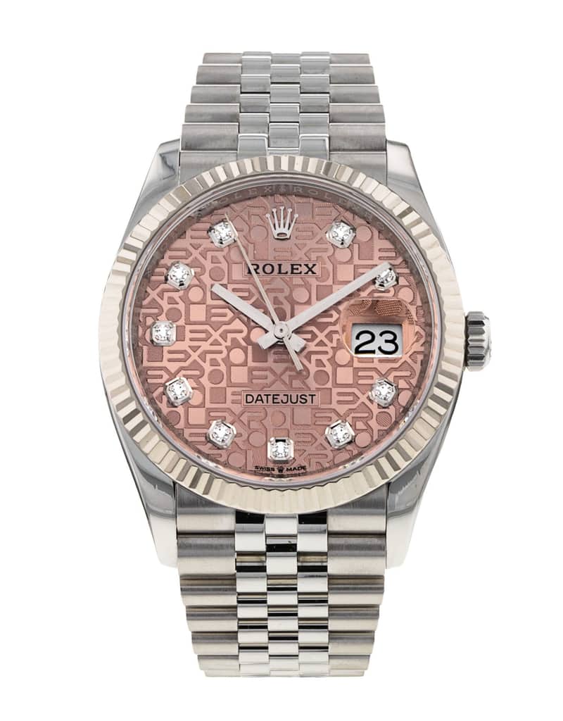 Rolex Datejust 126234, Pink dial, 36mm Steel & White Gold