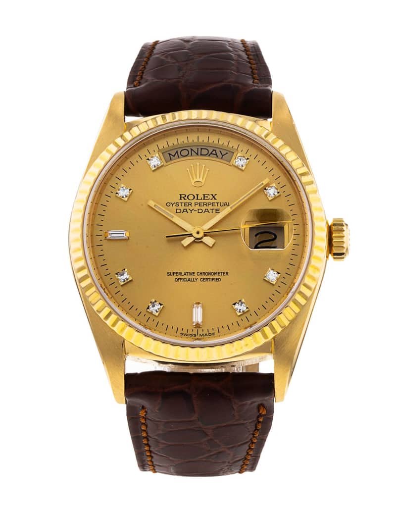 Rolex Day-Date 18038, Champagne dial, 36mm Yellow Gold