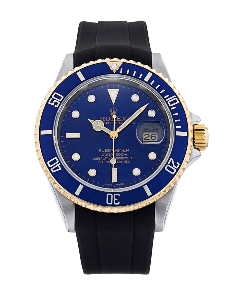 Rolex Submariner 16613, Blue dial, 40mm Steel & Yellow Gold