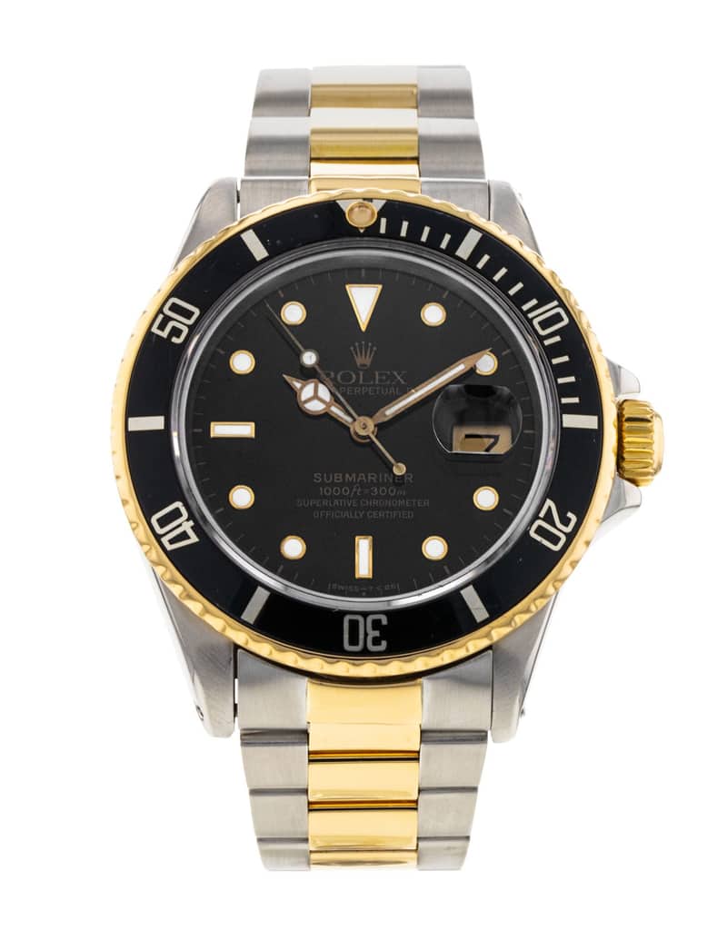 Rolex Submariner 16803, Black dial, 40mm Steel & Yellow Gold
