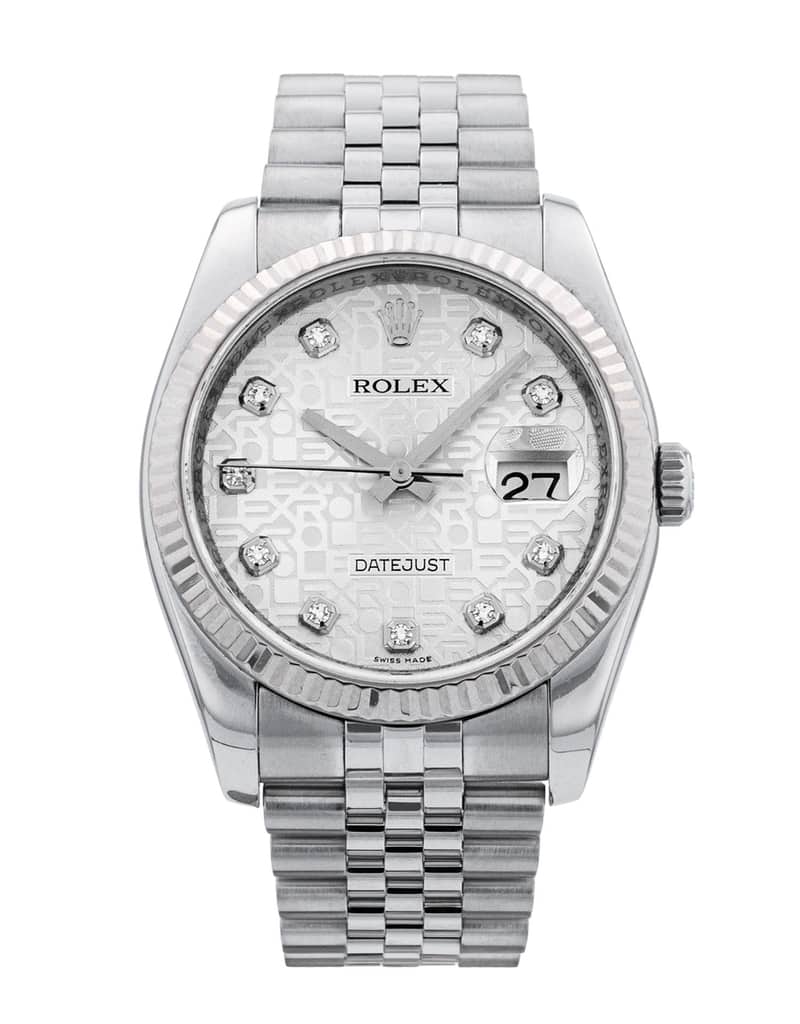 Rolex Datejust 116234, Silver dial, 36mm Steel & White Gold