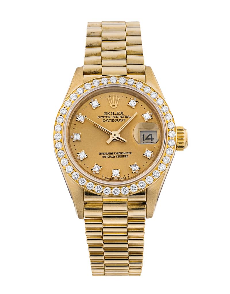 Rolex Lady-Datejust 69138, Champagne dial, 28mm Yellow Gold