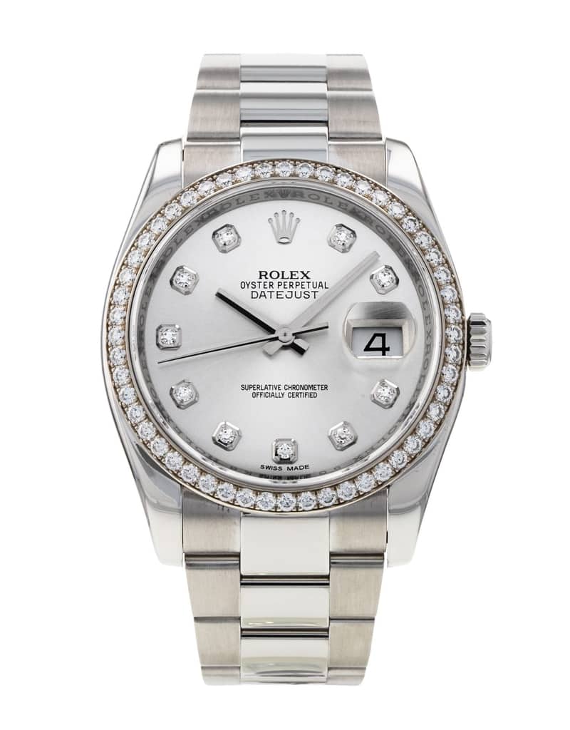 Rolex Datejust 116244, White dial, 36mm Steel & White Gold