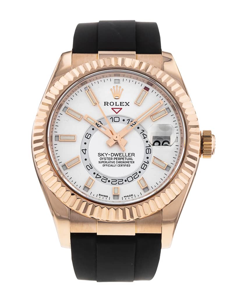 Rolex Sky-Dweller 326235, White dial, 42mm Everose Gold