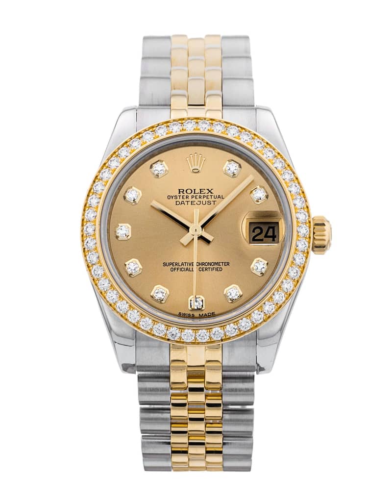 Rolex Lady-Datejust 178383, Champagne dial, 31mm Steel & Yellow Gold