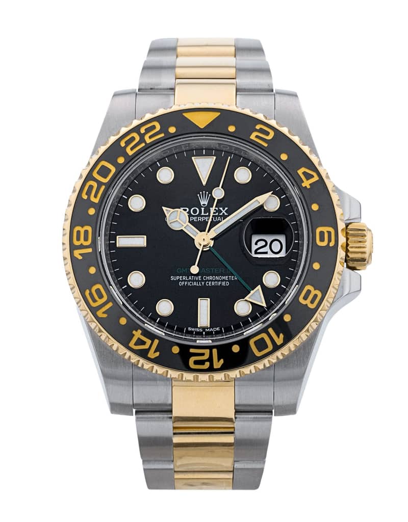 Rolex GMT-Master II 116713 LN, Black dial, 40mm Steel & Yellow Gold