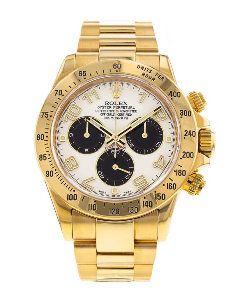 Rolex Cosmograph Daytona 116528, White dial, 40mm Yellow Gold