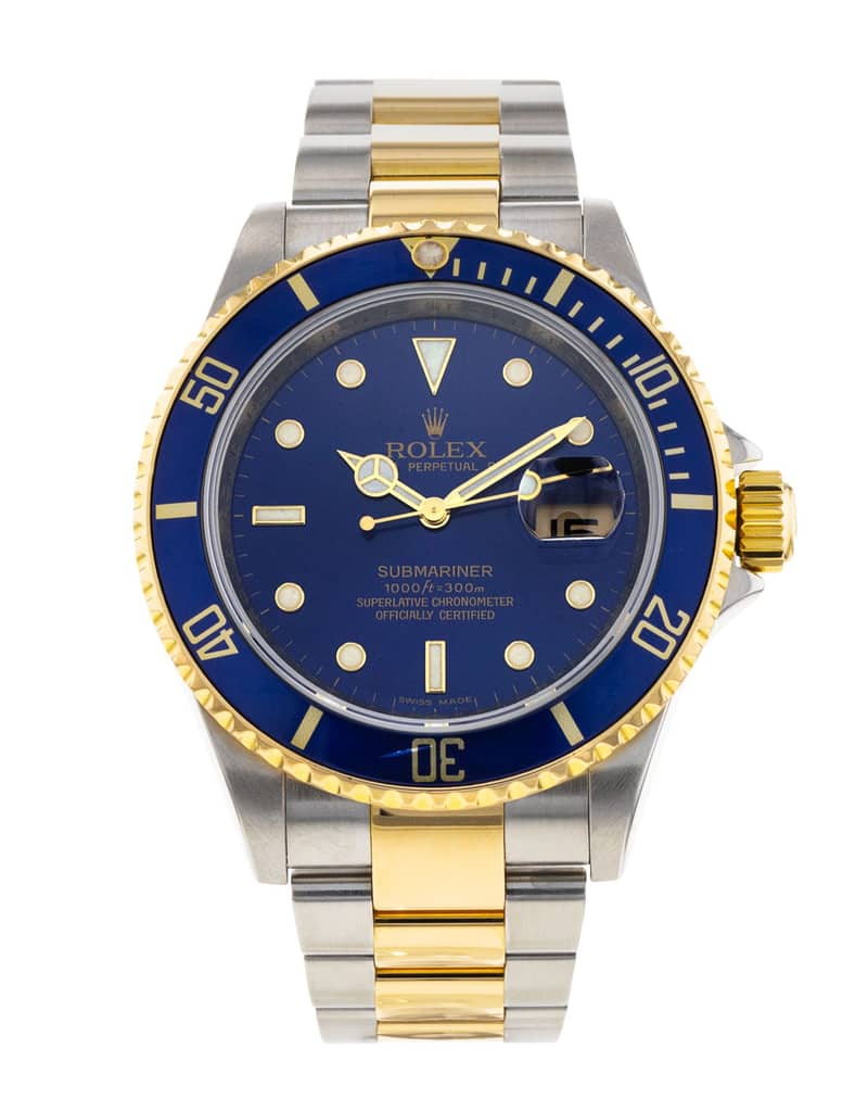 Rolex Submariner 16613, Blue dial, 40mm Steel & Yellow Gold