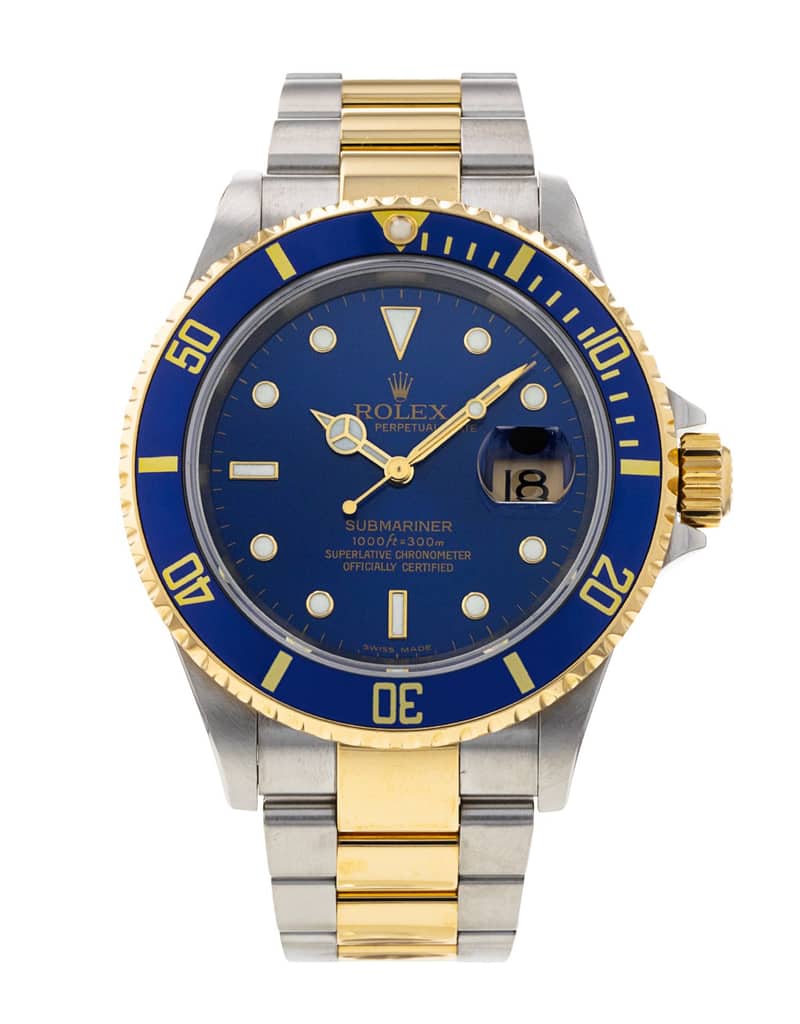 Rolex Submariner 16613, Blue dial, 40mm Steel & Yellow Gold