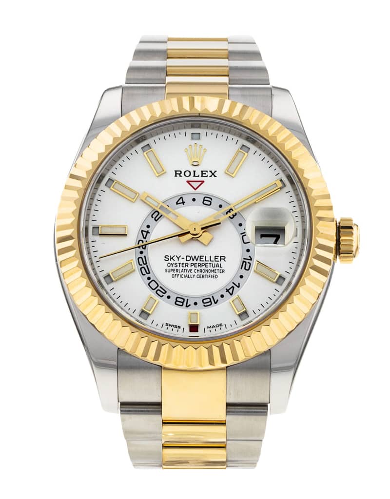 Rolex Sky-Dweller 326933, White dial, 42mm Steel & Yellow Gold