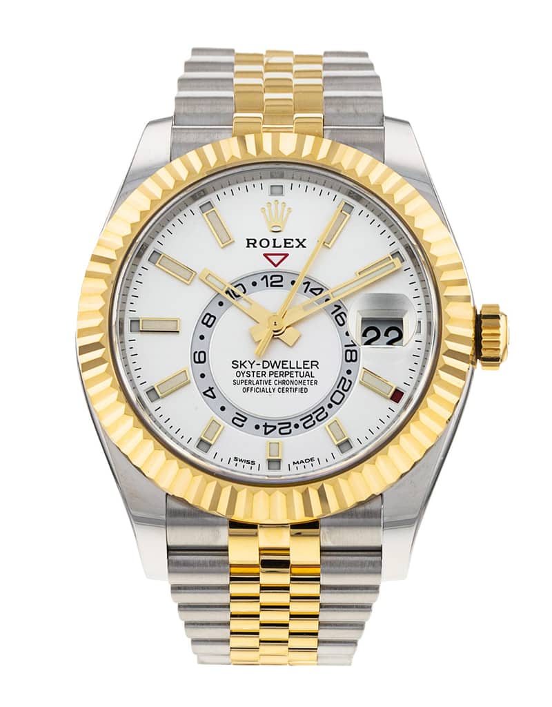 Rolex Sky-Dweller 326933, White dial, 42mm Steel & Yellow Gold