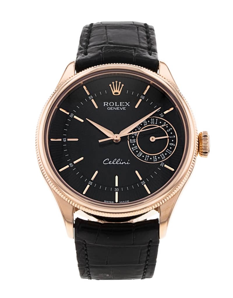 Rolex Cellini 50515, Black dial, 39mm Everose Gold