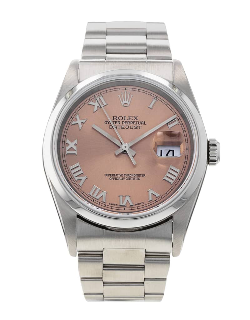 Rolex Datejust 16200, Pink dial, 36mm Oystersteel
