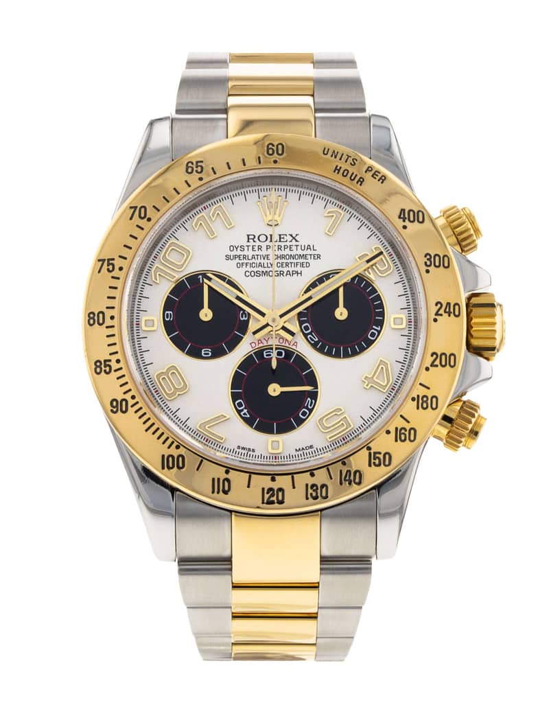 Rolex Cosmograph Daytona 116523, White dial, 40mm Steel & Yellow Gold