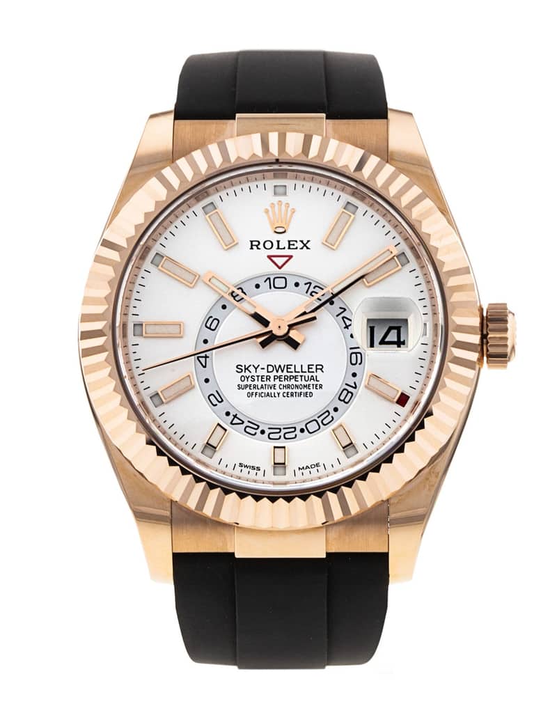Rolex Sky-Dweller 326235, White dial, 42mm Everose Gold