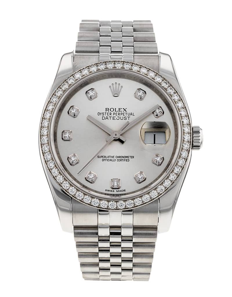 Rolex Datejust 116244, Silver dial, 36mm Steel & White Gold