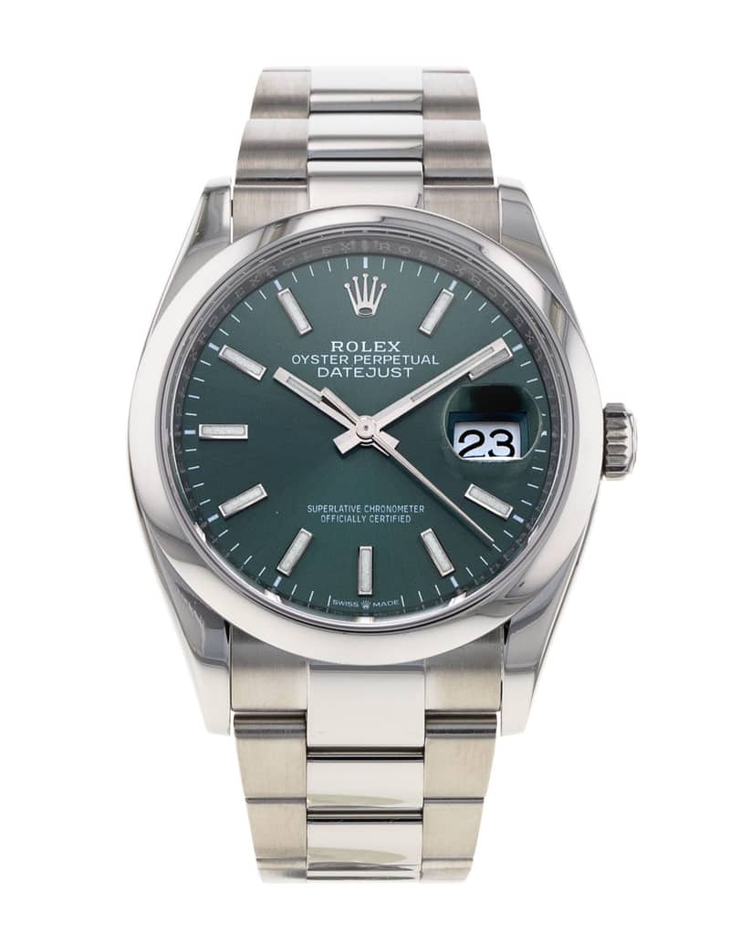 Rolex Datejust 126200, Green dial, 36mm Oystersteel