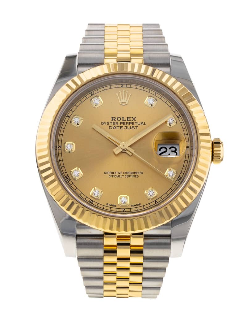 Rolex Datejust 126333, Champagne dial, 41mm Steel & Yellow Gold