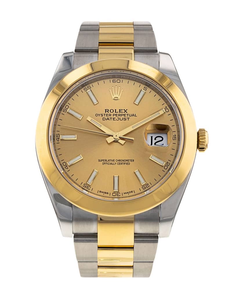 Rolex Datejust 126303, Champagne dial, 41mm Steel & Yellow Gold