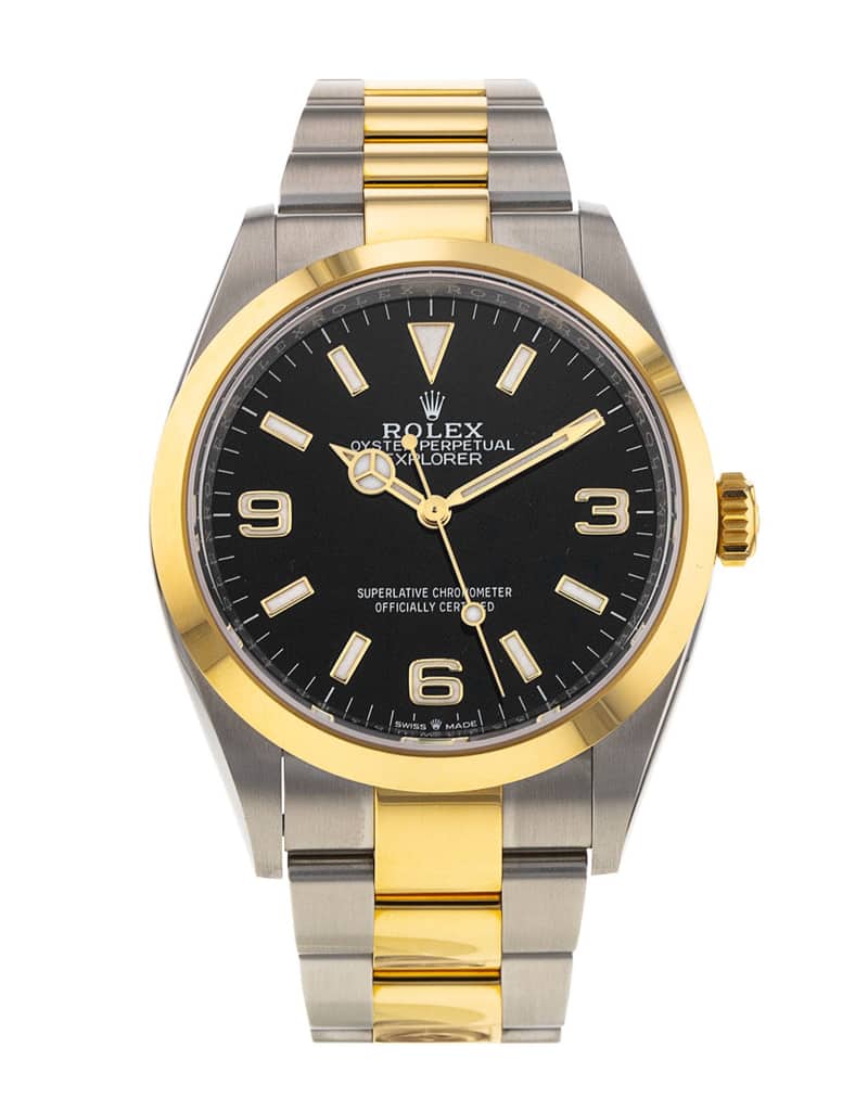 Rolex Explorer 124273, Black dial, 36mm Steel & Yellow Gold