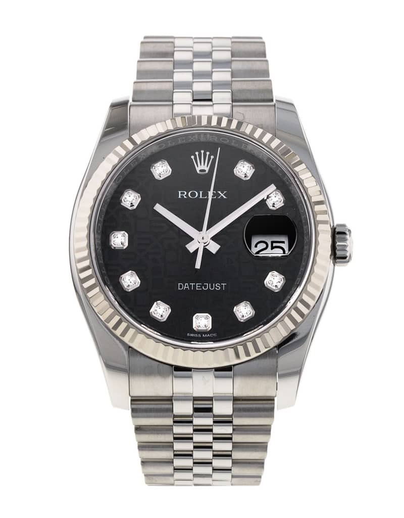 Rolex Datejust 116234, Black dial, 36mm Steel & White Gold
