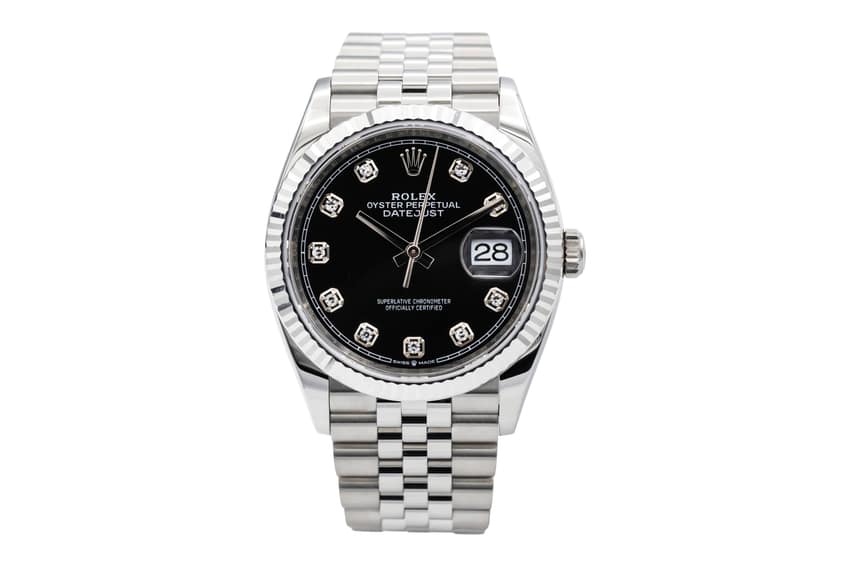 Rolex Datejust 126234, Black dial, 36mm Steel & White Gold
