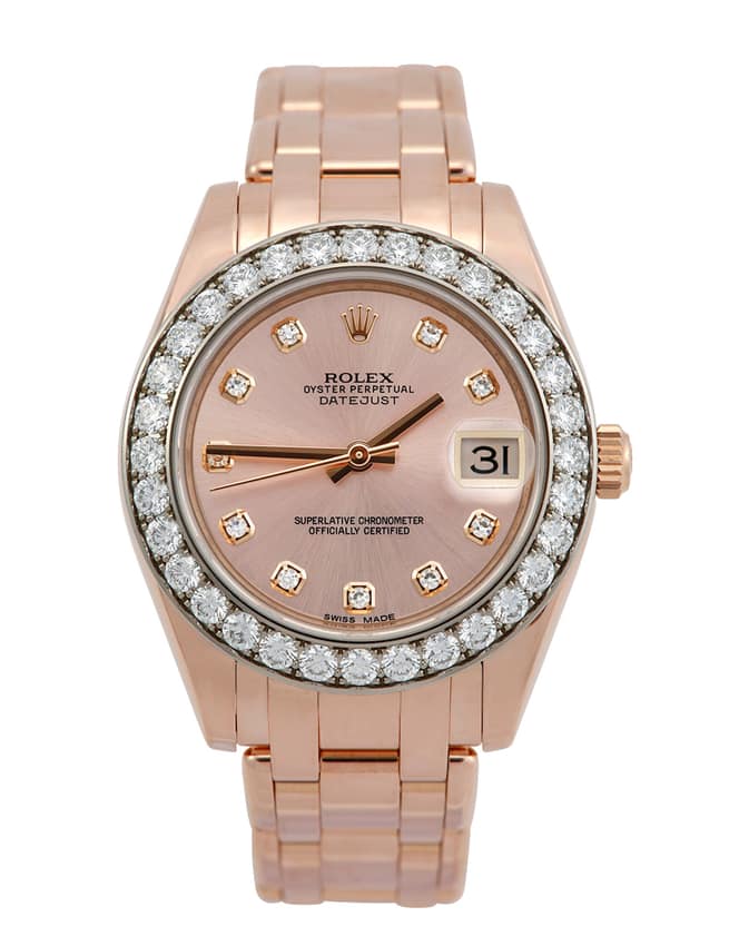 Rolex Pearlmaster 81285, Pink dial, 34mm Everose Gold