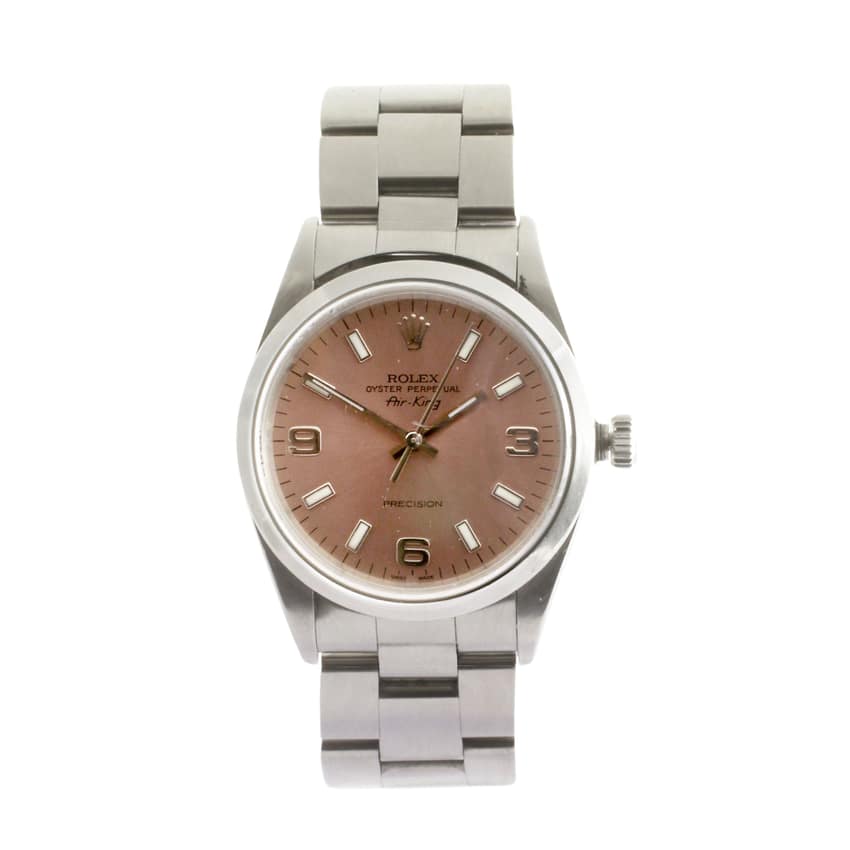 Rolex Air-King 14000M, Pink dial, 34mm Oystersteel