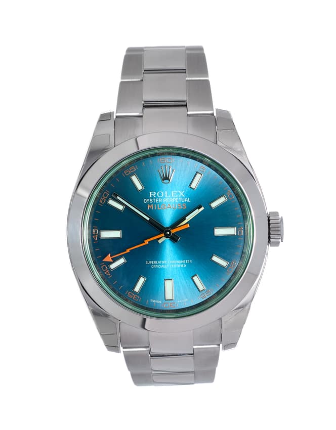 Rolex Milgauss 116400 GV, Blue dial, 40mm Oystersteel
