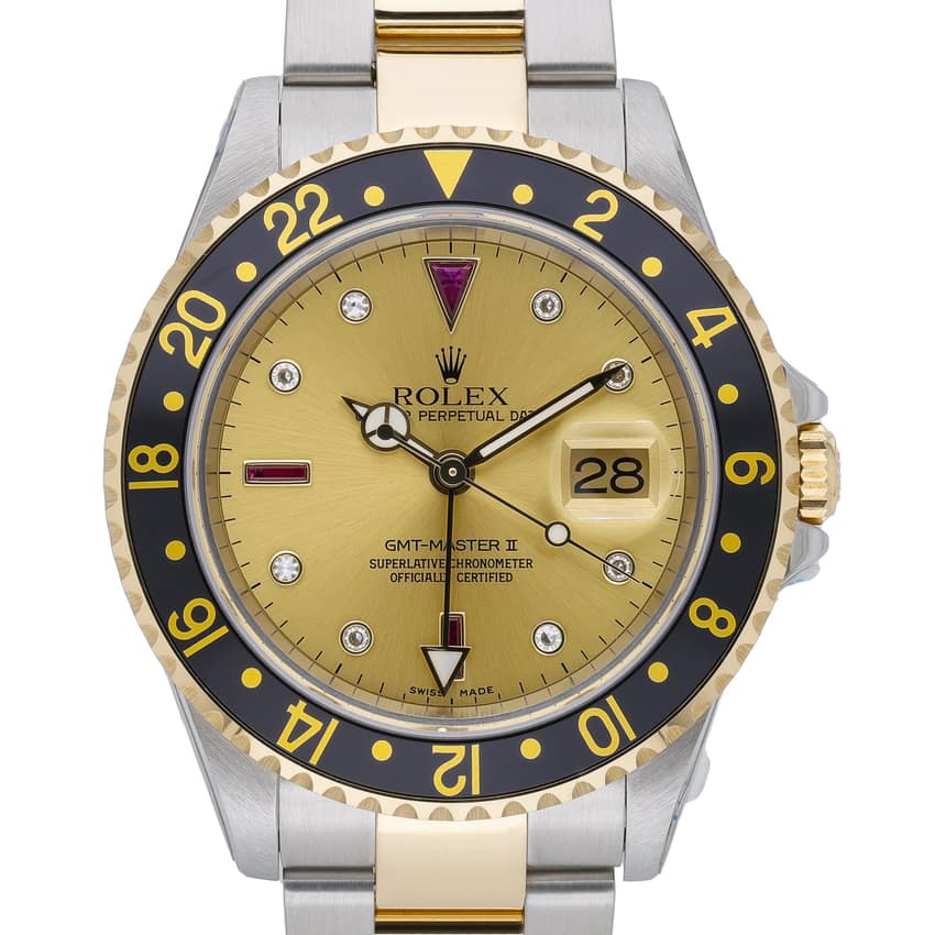 Rolex GMT-Master II 16713, Champagne dial, 40mm Steel & Yellow Gold