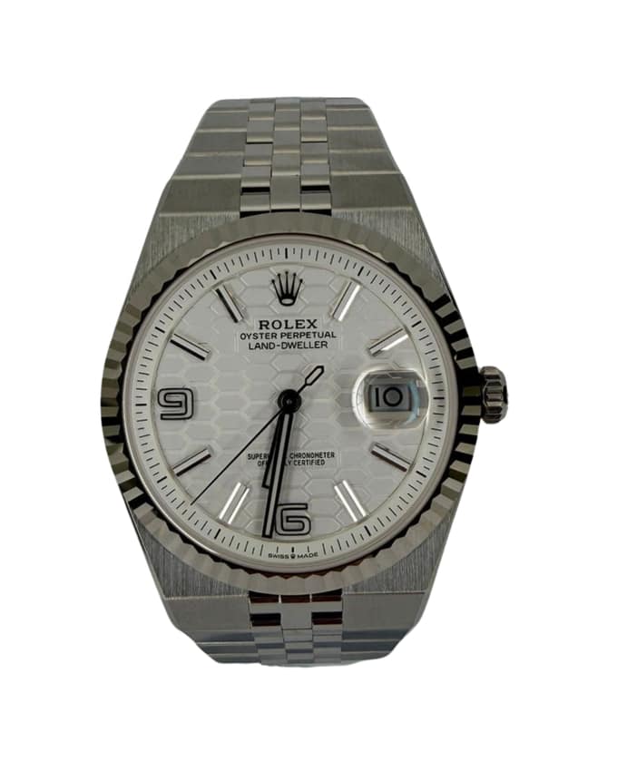 Rolex Land-Dweller 127334, White dial, 40mm Steel & White Gold