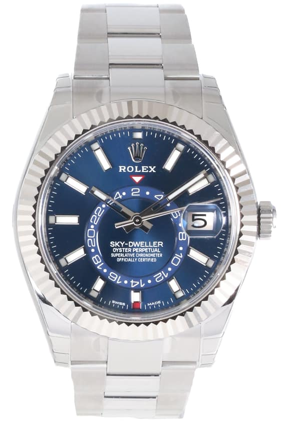 Rolex Sky-Dweller 326934, Blue dial, 42mm Steel & White Gold