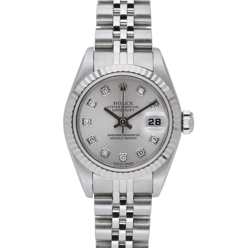 Rolex Lady-Datejust 79174, Silver dial, 26mm Steel & White Gold